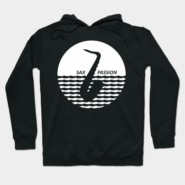 Sax Passion (white) Hoodie by aceofspace